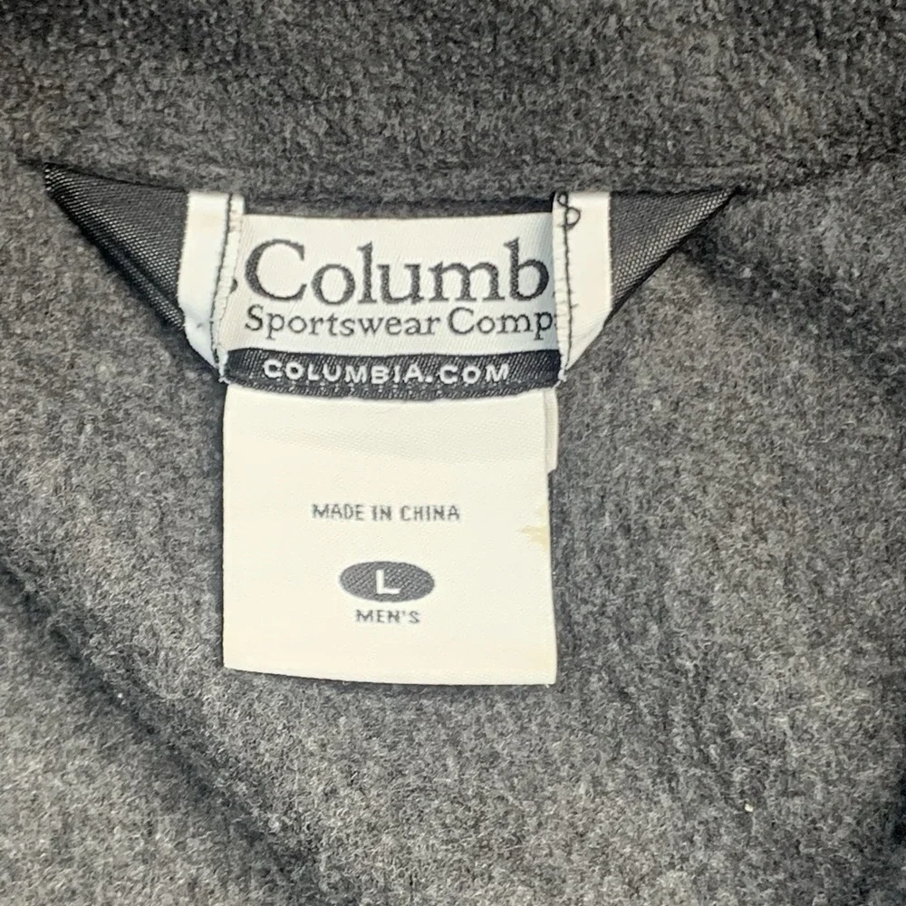 Columbia Fleece Full‎ Zip Jacket Mens Size Large Grey Soft